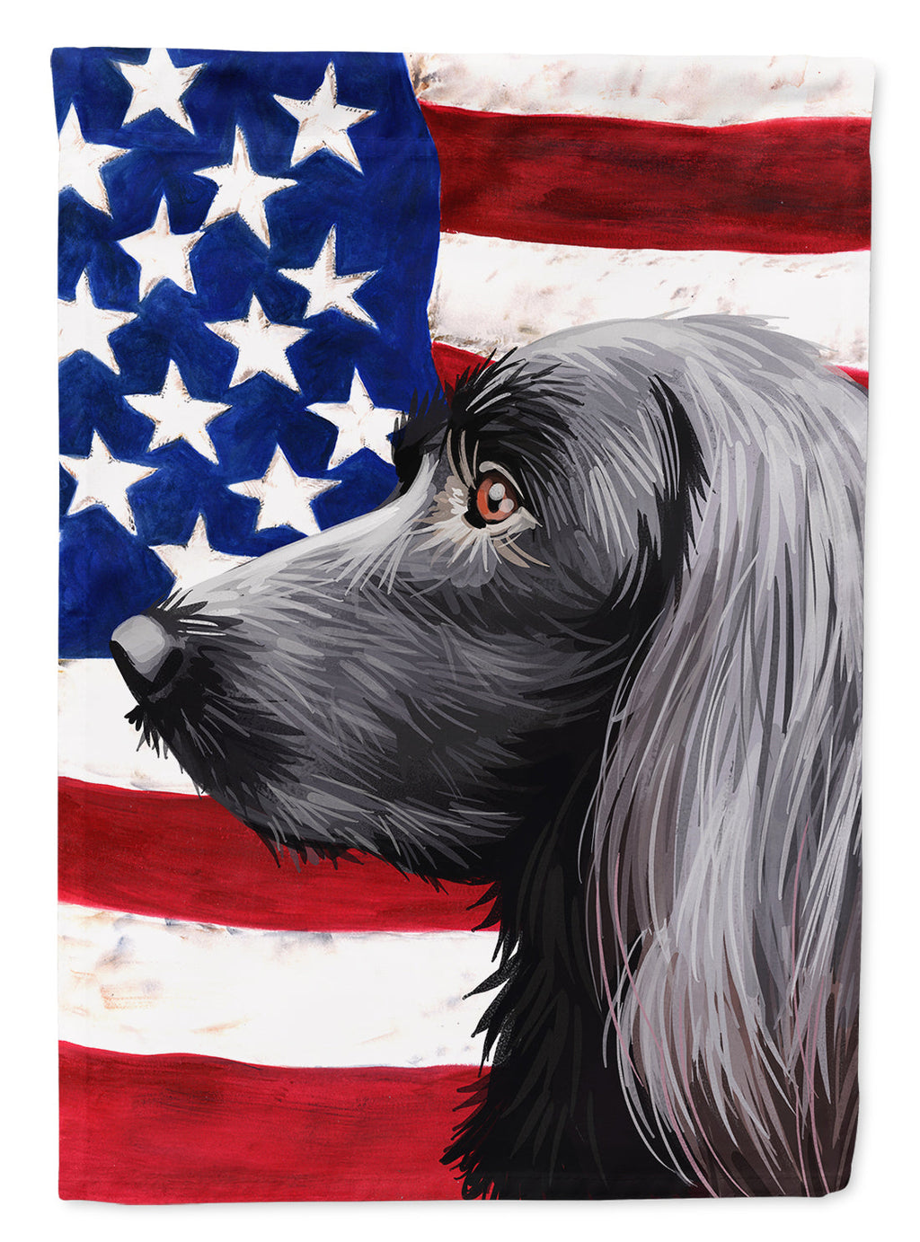 Large Munsterlander Dog American Flag House Flag 28x40 Porch Sleeve Pole Decorative Outside Yard Banner Artwork Wall Hanging, Polyester