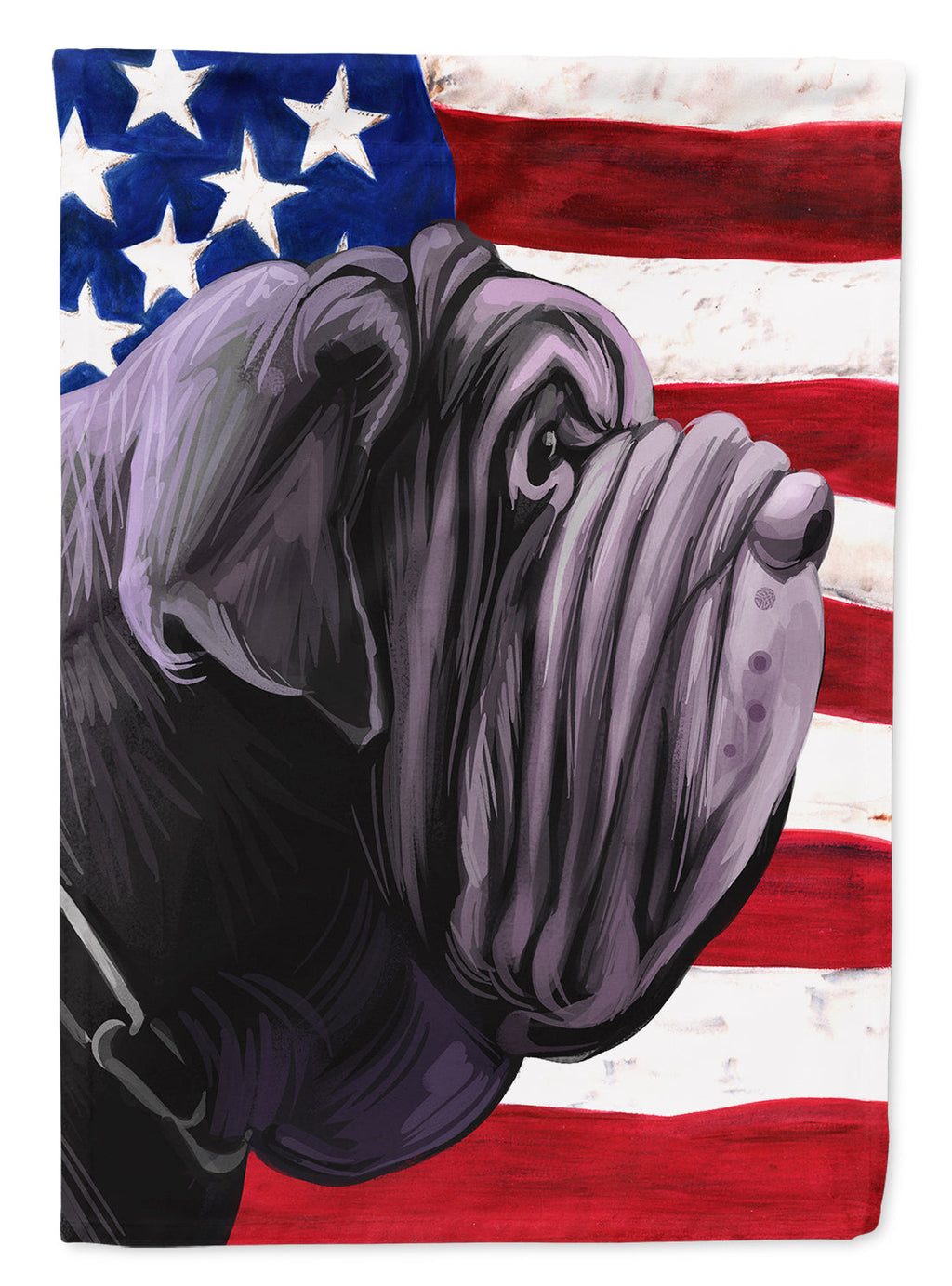 Neapolitan Mastiff Dog American Flag House Flag 28x40 Porch Sleeve Pole Decorative Outside Yard Banner Artwork Wall Hanging, Polyester
