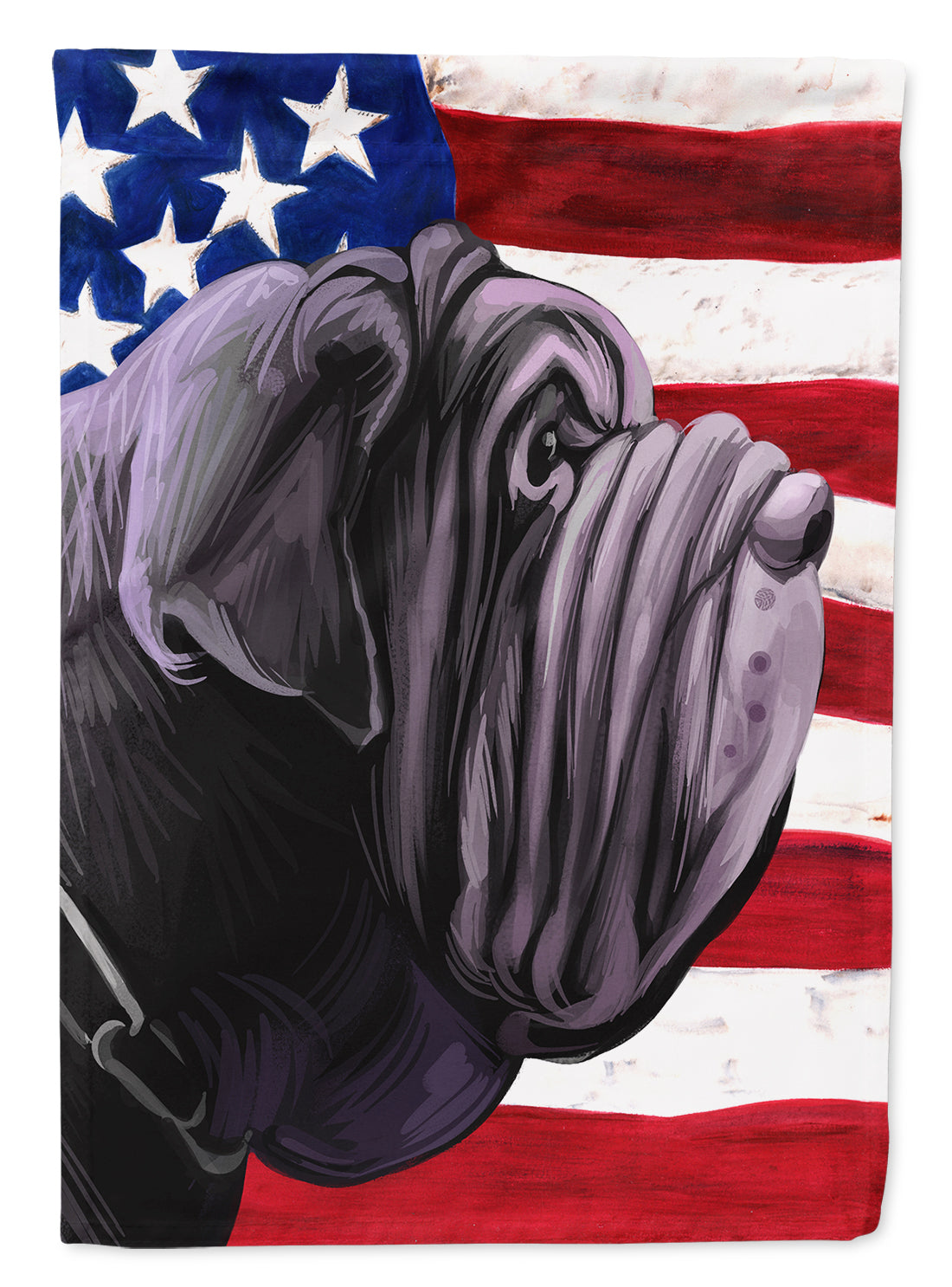 Neapolitan Mastiff Dog American Flag House Flag 28x40 Porch Sleeve Pole Decorative Outside Yard Banner Artwork Wall Hanging, Polyester