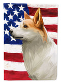 Norrbottenspets Dog American Flag House Flag 28x40 Porch Sleeve Pole Decorative Outside Yard Banner Artwork Wall Hanging, Polyester