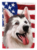 Northern Inuit Dog American Flag House Flag 28x40 Porch Sleeve Pole Decorative Outside Yard Banner Artwork Wall Hanging, Polyester