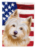 Norwich Terrier Dog American Flag House Flag 28x40 Porch Sleeve Pole Decorative Outside Yard Banner Artwork Wall Hanging, Polyester
