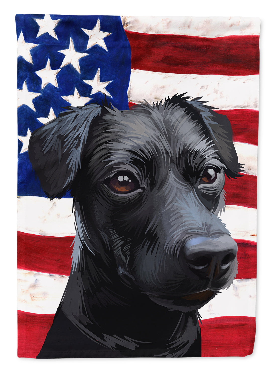 Patterdale Terrier Dog American Flag House Flag 28x40 Porch Sleeve Pole Decorative Outside Yard Banner Artwork Wall Hanging, Polyester