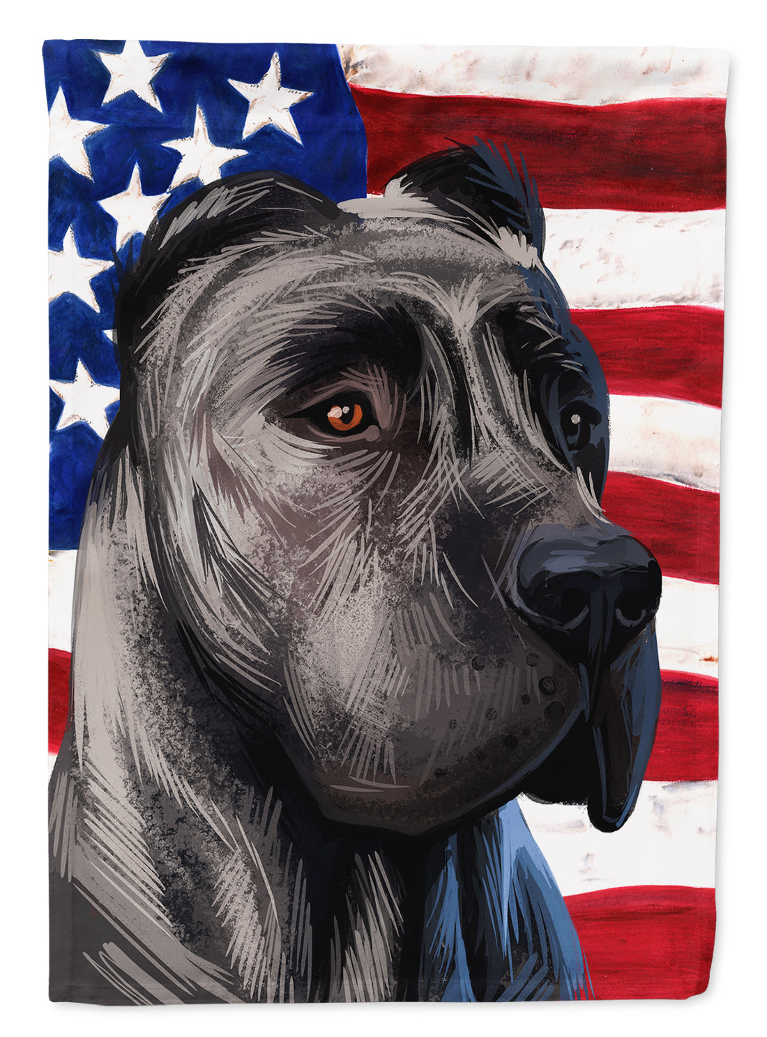Perro de Presa Canario American Flag House Flag 28x40 Porch Sleeve Pole Decorative Outside Yard Banner Artwork Wall Hanging, Polyester