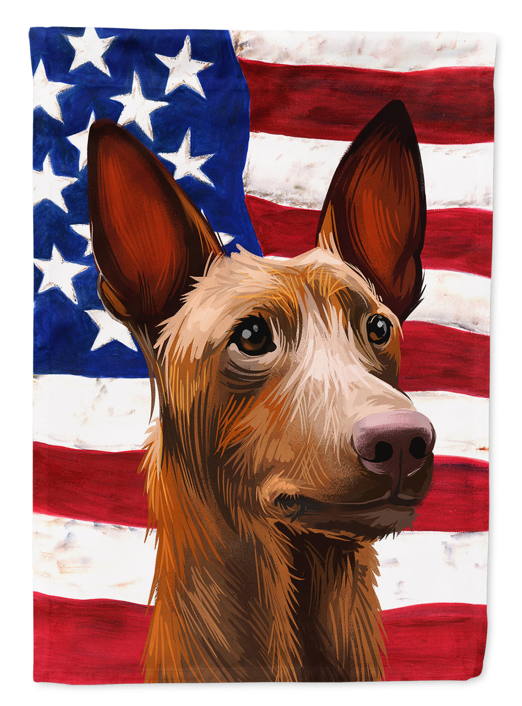 Pharaoh Hound Dog American Flag House Flag 28x40 Porch Sleeve Pole Decorative Outside Yard Banner Artwork Wall Hanging, Polyester