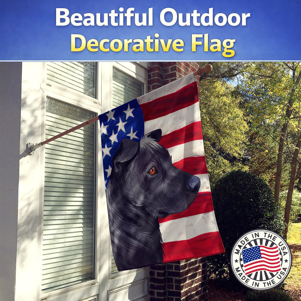 Phu Quoc Ridgeback Dog American Flag House Flag 28x40 Porch Sleeve Pole Decorative Outside Yard Banner Artwork Wall Hanging, Polyester