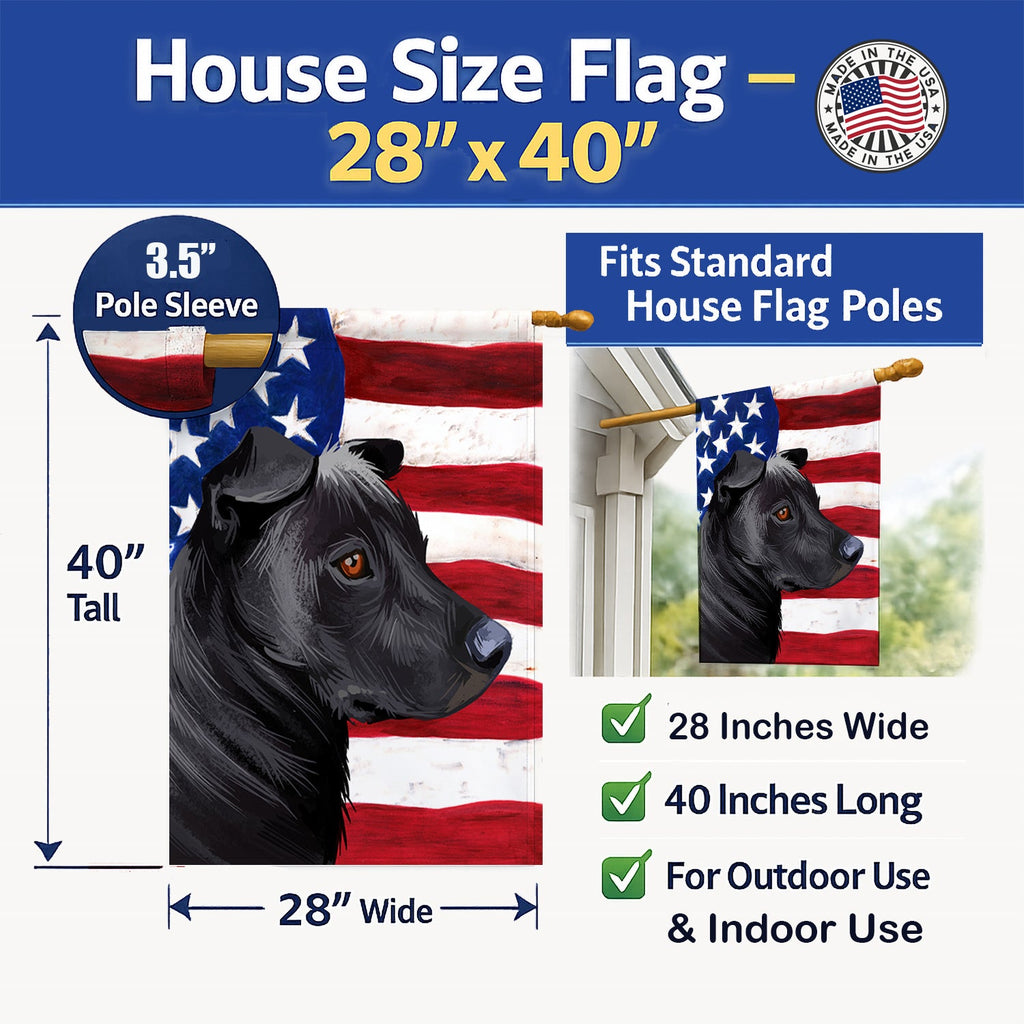 Phu Quoc Ridgeback Dog American Flag House Flag 28x40 Porch Sleeve Pole Decorative Outside Yard Banner Artwork Wall Hanging, Polyester