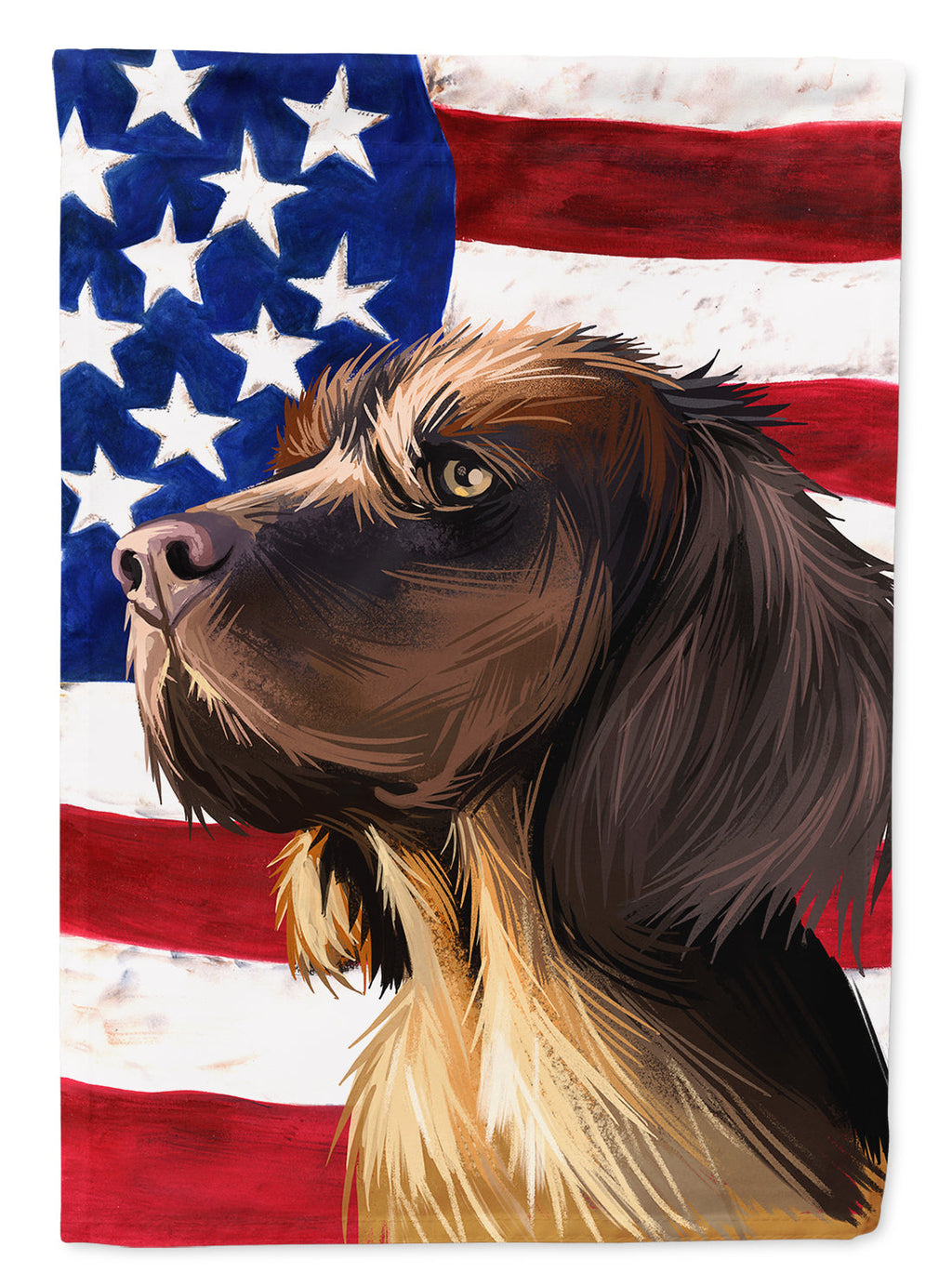 Picardy Spaniel Dog American Flag House Flag 28x40 Porch Sleeve Pole Decorative Outside Yard Banner Artwork Wall Hanging, Polyester