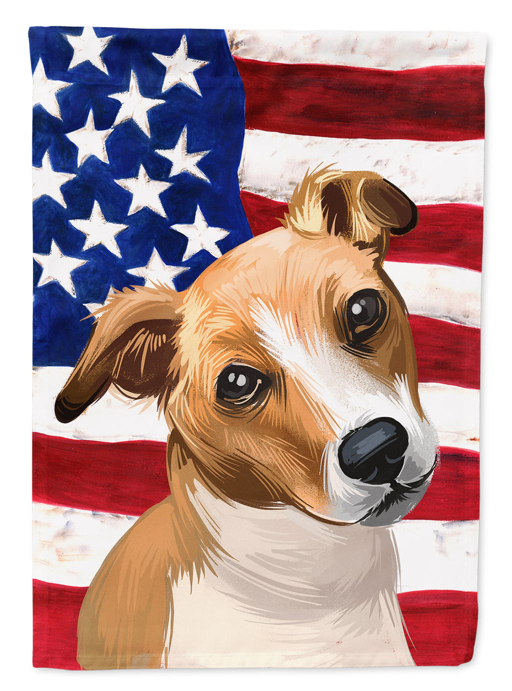 Plummer Terrier American Flag House Flag 28x40 Porch Sleeve Pole Decorative Outside Yard Banner Artwork Wall Hanging, Polyester