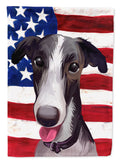 Polish Greyhound Dog American Flag House Flag 28x40 Porch Sleeve Pole Decorative Outside Yard Banner Artwork Wall Hanging, Polyester