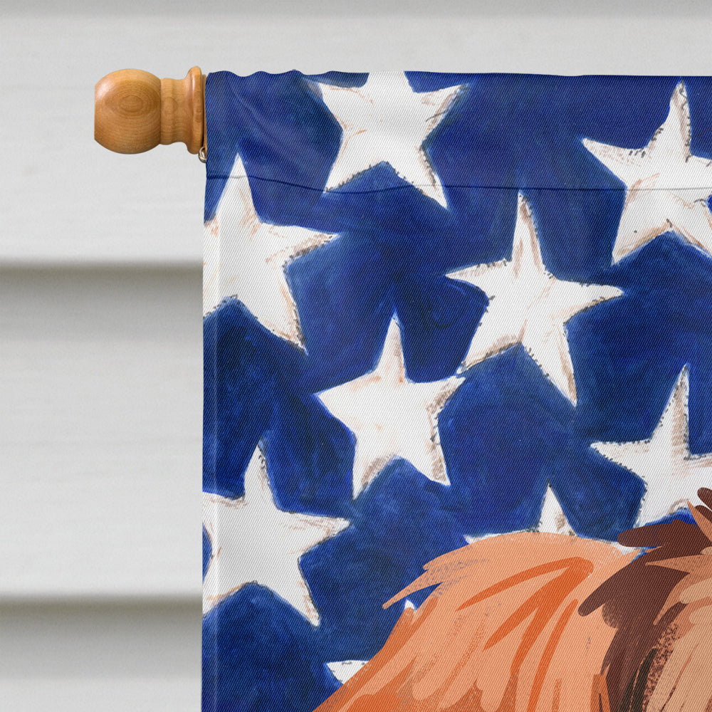 Polish Hound Dog American Flag House Flag 28x40 Porch Sleeve Pole Decorative Outside Yard Banner Artwork Wall Hanging, Polyester
