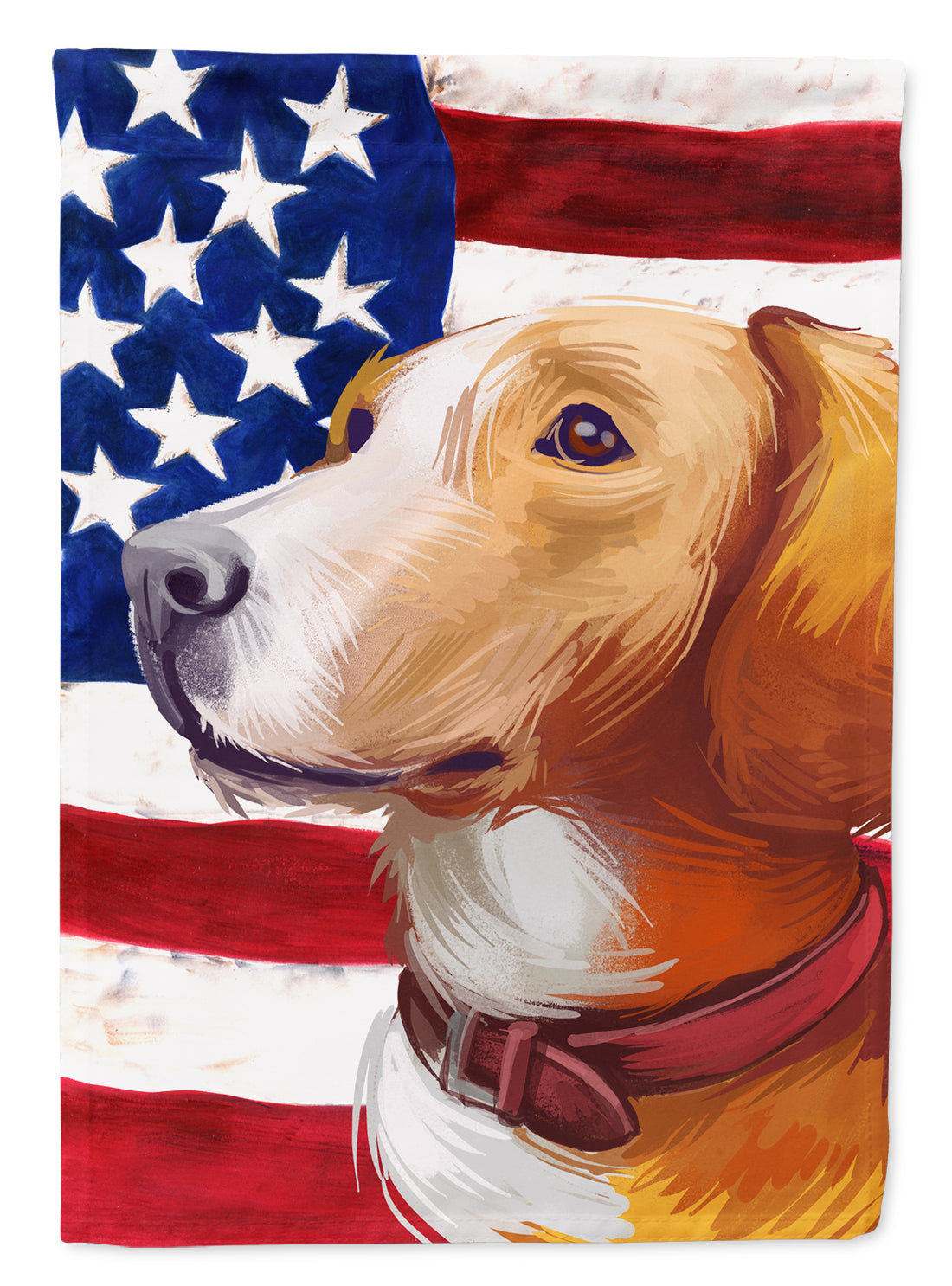 Posavac Hound Dog American Flag House Flag 28x40 Porch Sleeve Pole Decorative Outside Yard Banner Artwork Wall Hanging, Polyester