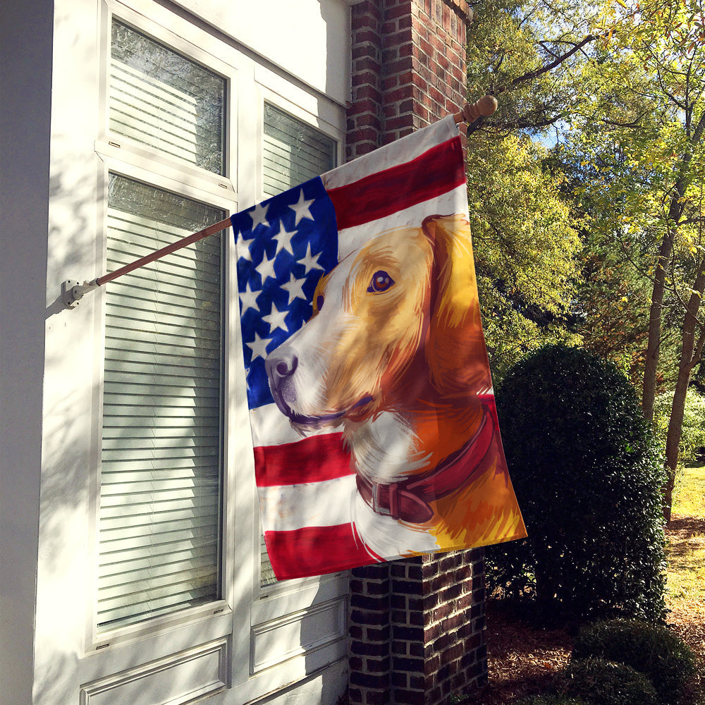 Posavac Hound Dog American Flag House Flag 28x40 Porch Sleeve Pole Decorative Outside Yard Banner Artwork Wall Hanging, Polyester
