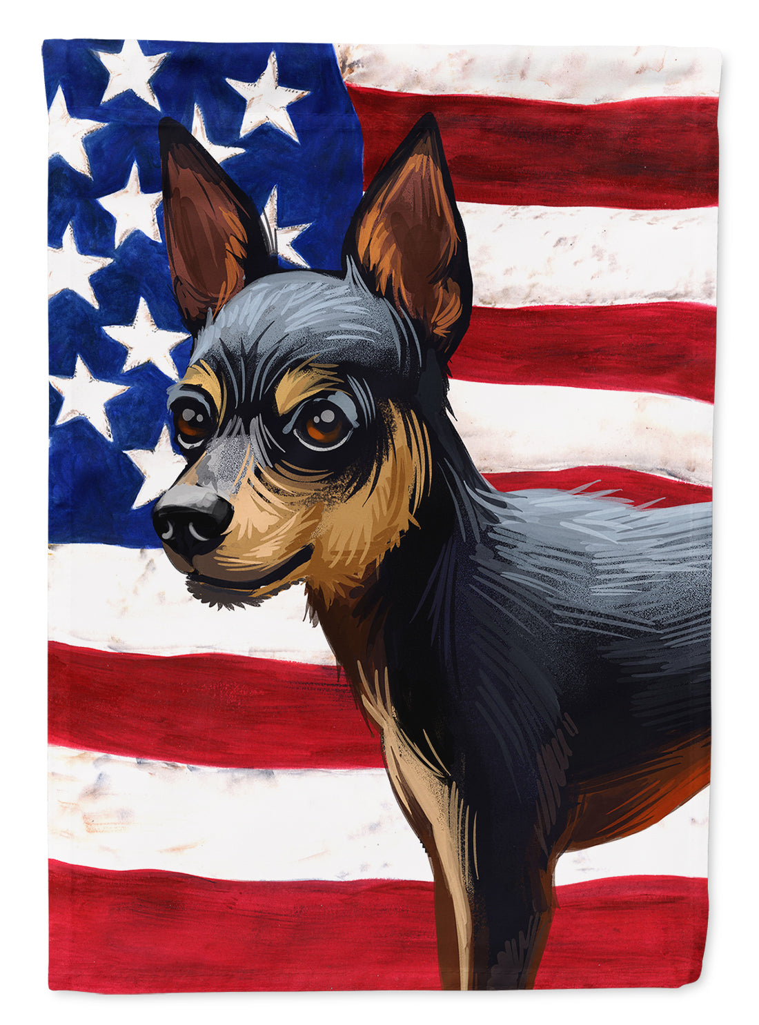 Prague Ratter Dog American Flag House Flag 28x40 Porch Sleeve Pole Decorative Outside Yard Banner Artwork Wall Hanging, Polyester