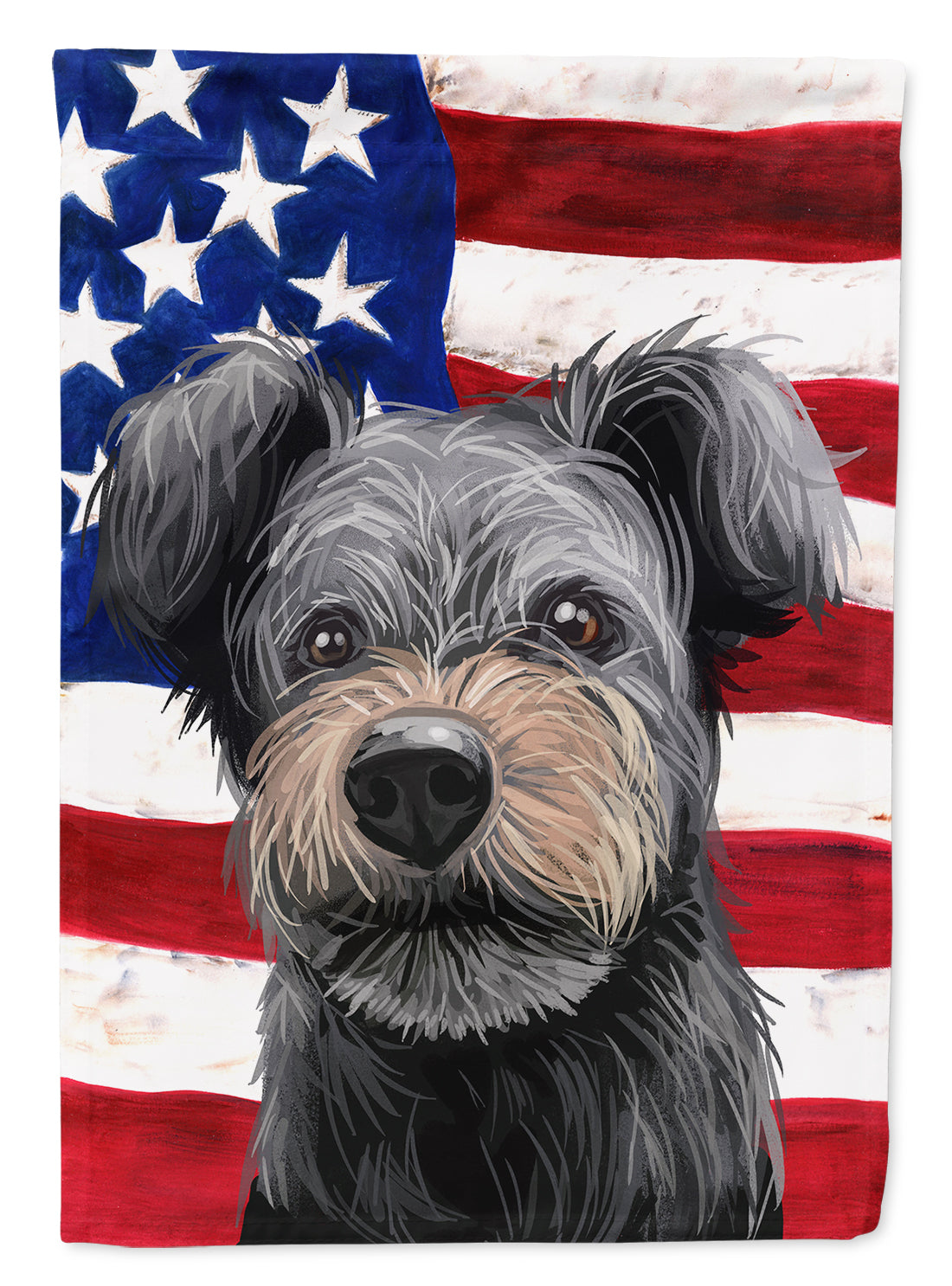 Pumi Dog American Flag House Flag 28x40 Porch Sleeve Pole Decorative Outside Yard Banner Artwork Wall Hanging, Polyester