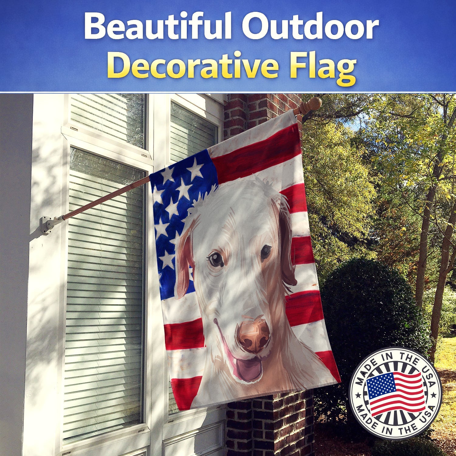 Rajapalayam Poligar hound American Flag House Flag 28x40 Porch Sleeve Pole Decorative Outside Yard Banner Artwork Wall Hanging, Polyester