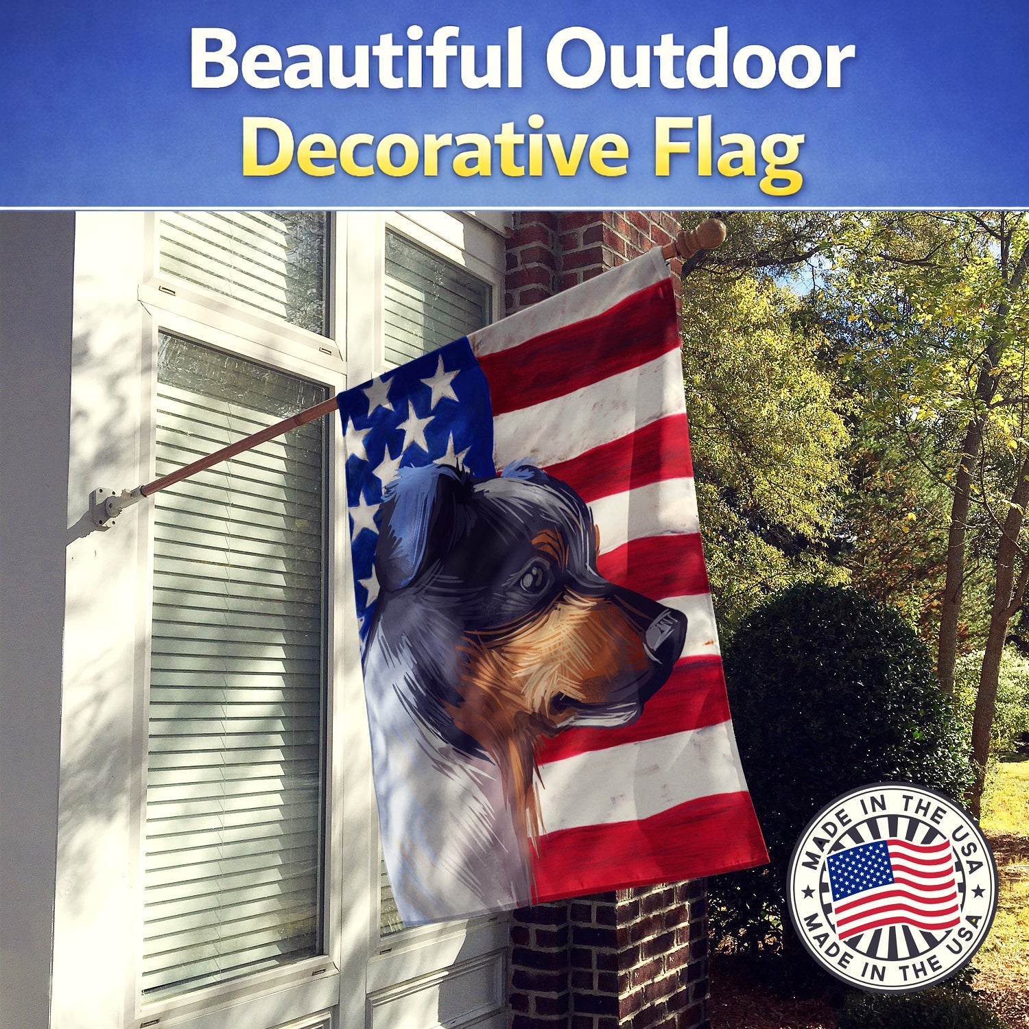 Ratonero Bodeguero Andaluz American Flag House Flag 28x40 Porch Sleeve Pole Decorative Outside Yard Banner Artwork Wall Hanging, Polyester