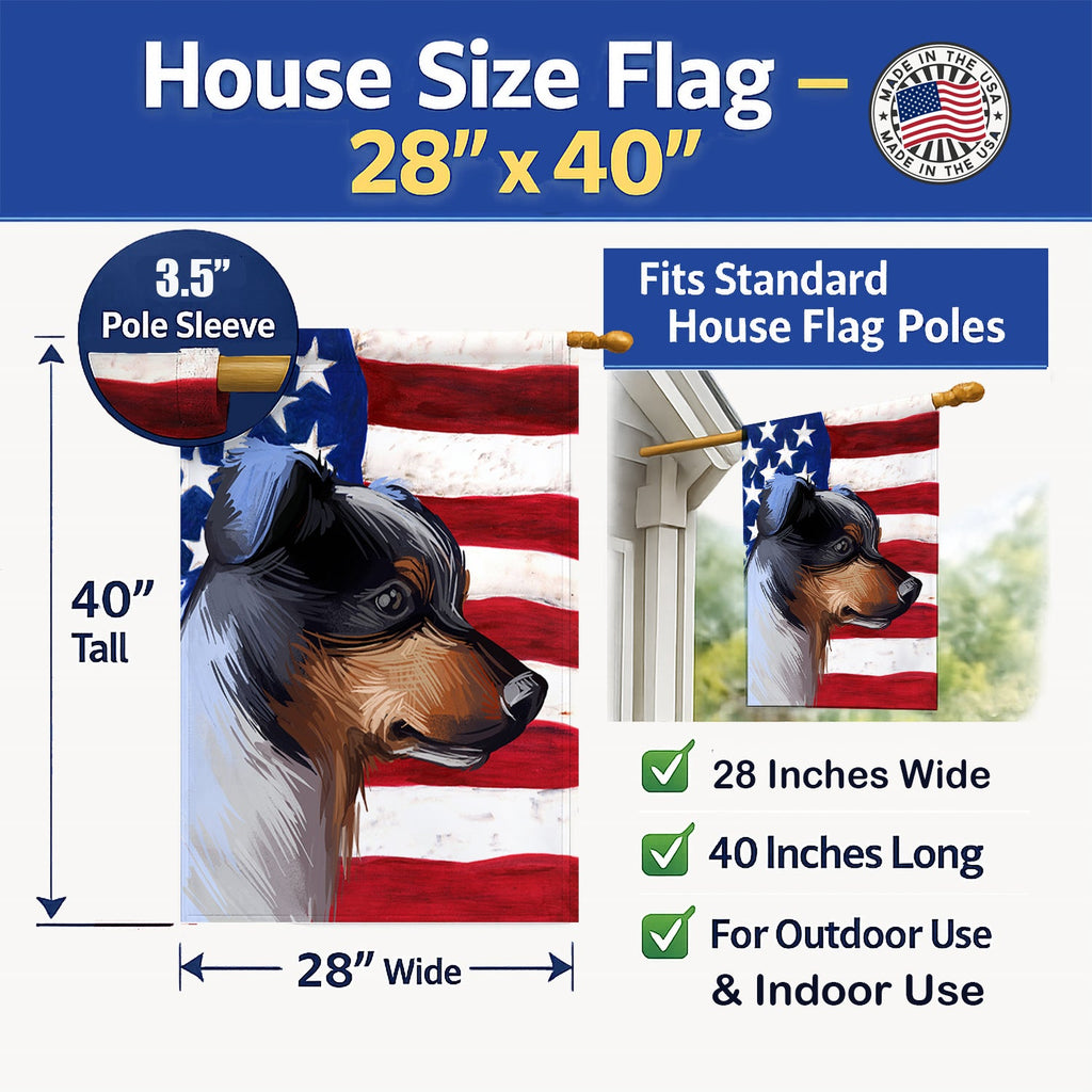 Ratonero Bodeguero Andaluz American Flag House Flag 28x40 Porch Sleeve Pole Decorative Outside Yard Banner Artwork Wall Hanging, Polyester