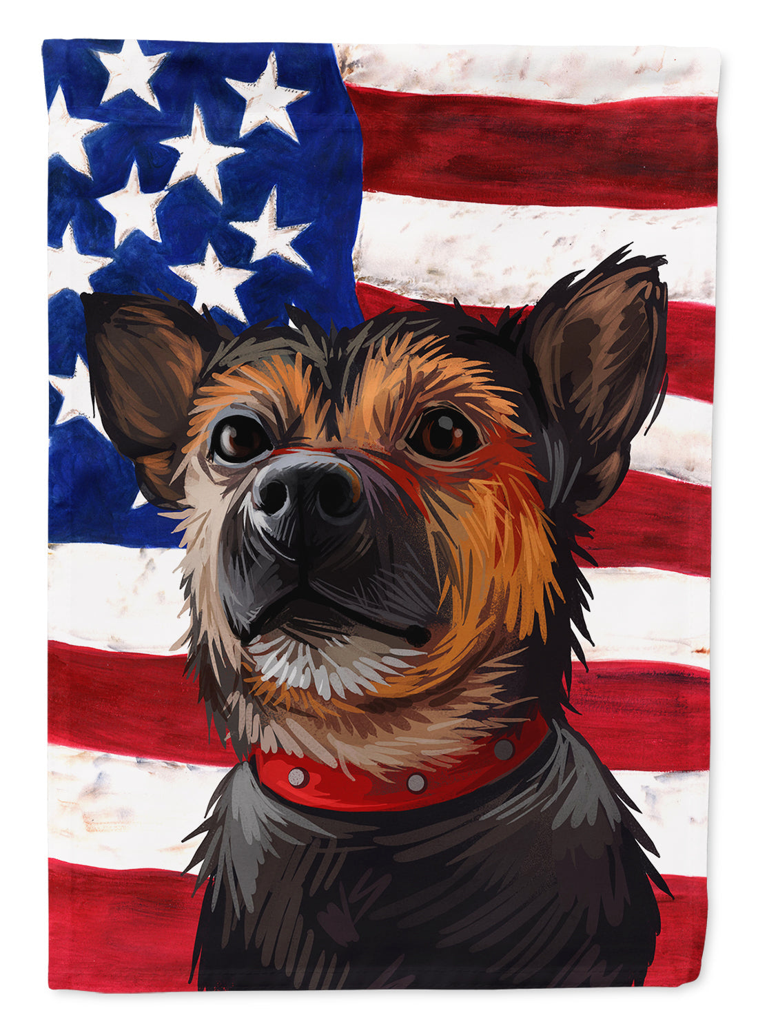 Murcian Ratter Dog American Flag House Flag 28x40 Porch Sleeve Pole Decorative Outside Yard Banner Artwork Wall Hanging, Polyester