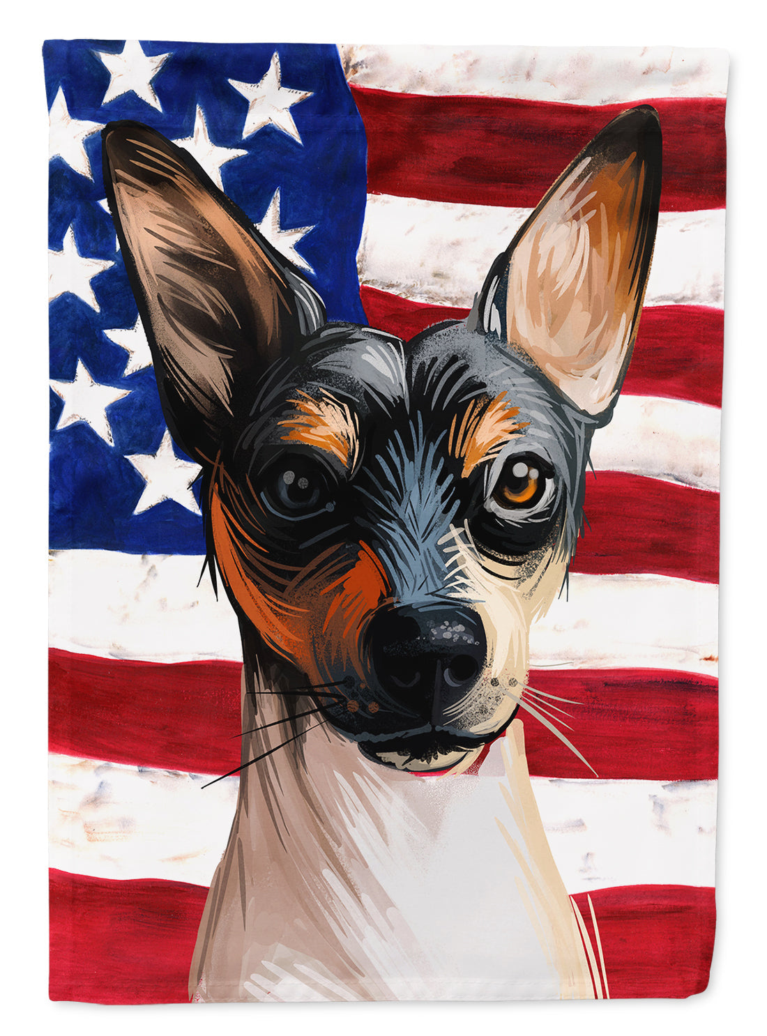 Ratonero Valenciano Dog American Flag House Flag 28x40 Porch Sleeve Pole Decorative Outside Yard Banner Artwork Wall Hanging, Polyester