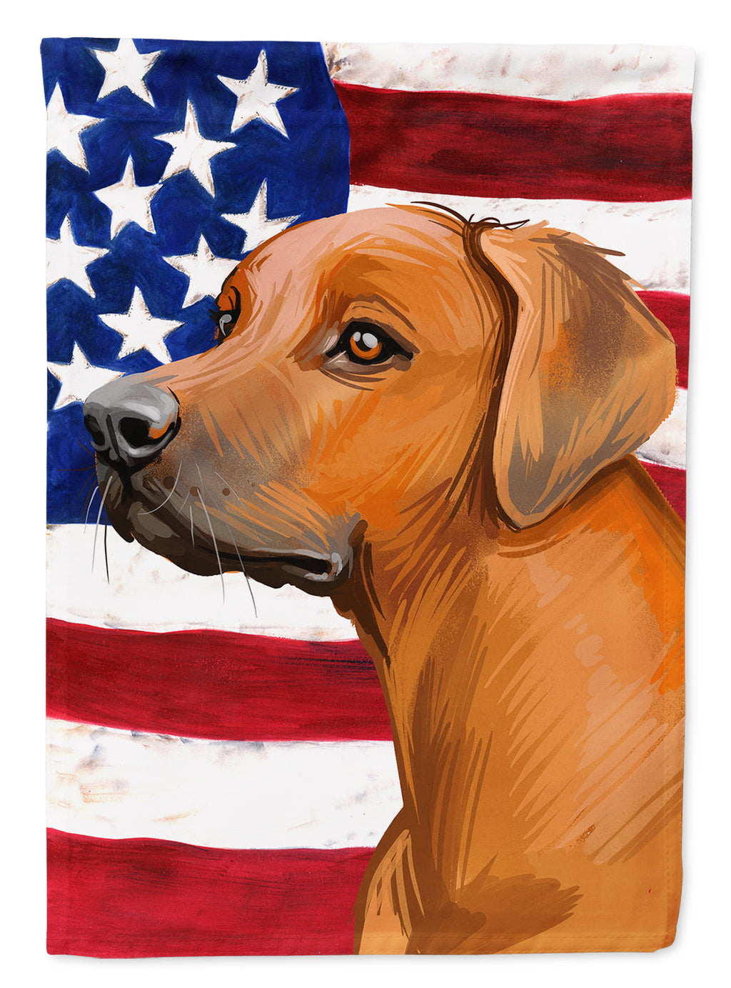 Rhodesian Ridgeback Dog American Flag House Flag 28x40 Porch Sleeve Pole Decorative Outside Yard Banner Artwork Wall Hanging, Polyester