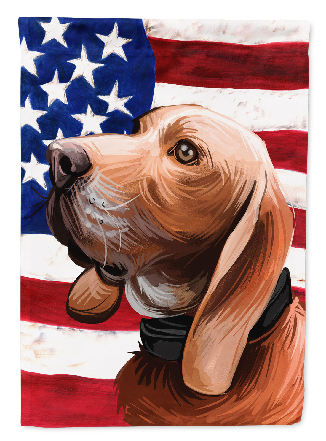 Sabueso Espanol Dog American Flag House Flag 28x40 Porch Sleeve Pole Decorative Outside Yard Banner Artwork Wall Hanging, Polyester