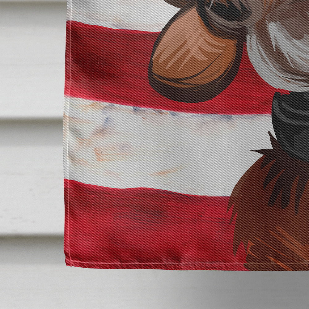 Sabueso Espanol Dog American Flag House Flag 28x40 Porch Sleeve Pole Decorative Outside Yard Banner Artwork Wall Hanging, Polyester