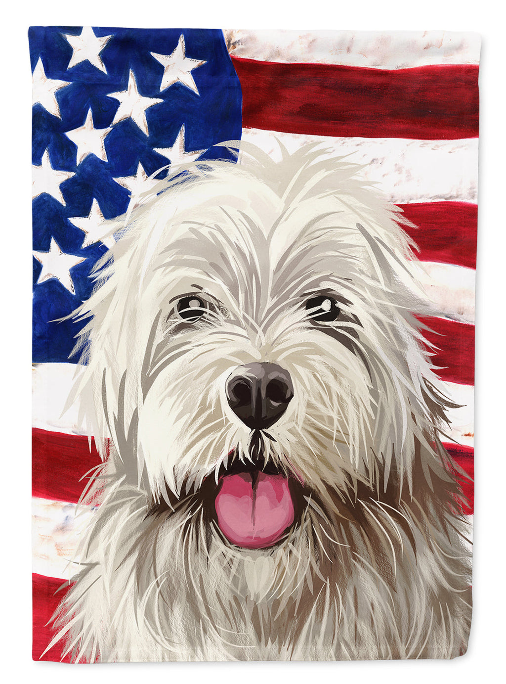 Sapsali Dog American Flag House Flag 28x40 Porch Sleeve Pole Decorative Outside Yard Banner Artwork Wall Hanging, Polyester