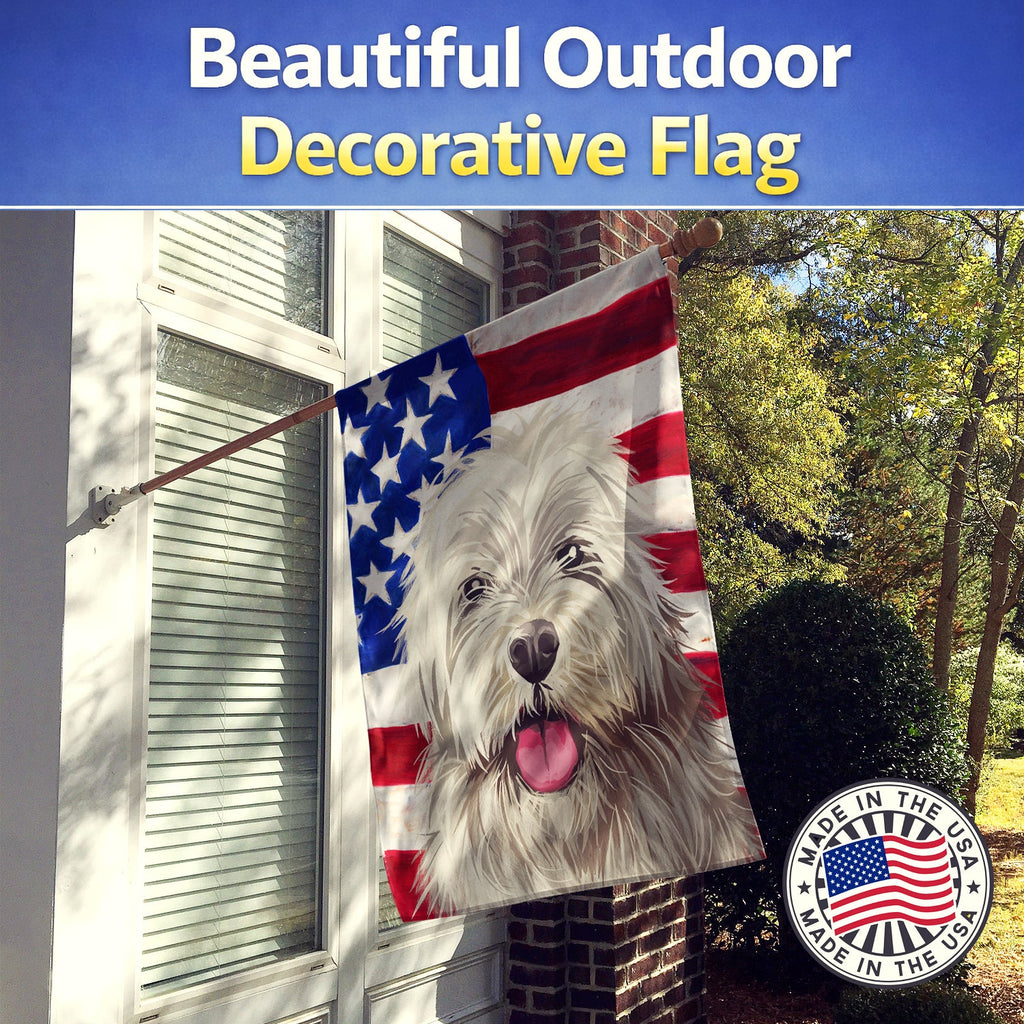 Sapsali Dog American Flag House Flag 28x40 Porch Sleeve Pole Decorative Outside Yard Banner Artwork Wall Hanging, Polyester
