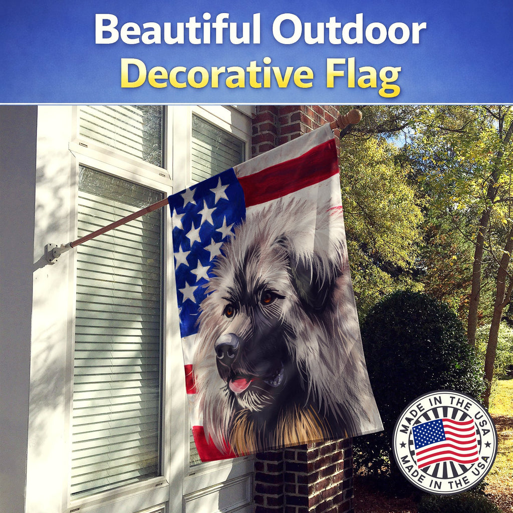 Sarplaninac Dog American Flag House Flag 28x40 Porch Sleeve Pole Decorative Outside Yard Banner Artwork Wall Hanging, Polyester