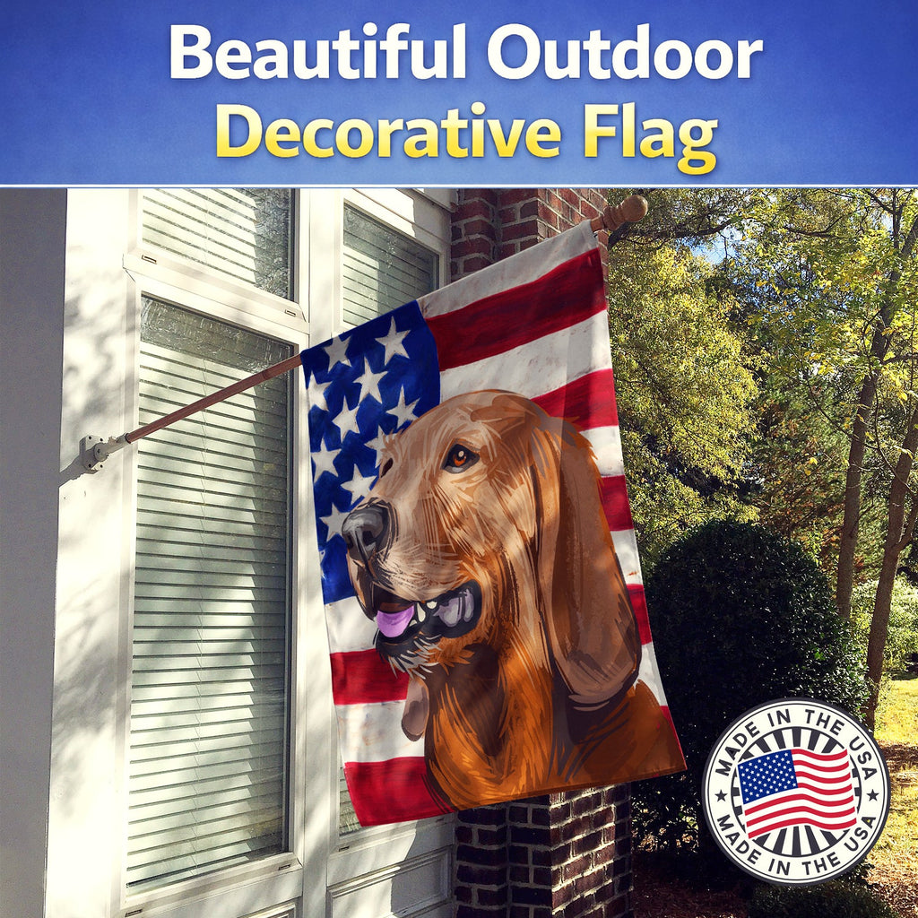 Segugio Italiano Dog American Flag House Flag 28x40 Porch Sleeve Pole Decorative Outside Yard Banner Artwork Wall Hanging, Polyester