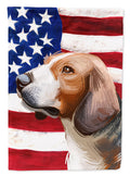 Serbian Tricolour Hound Dog American Flag House Flag 28x40 Porch Sleeve Pole Decorative Outside Yard Banner Artwork Wall Hanging, Polyester