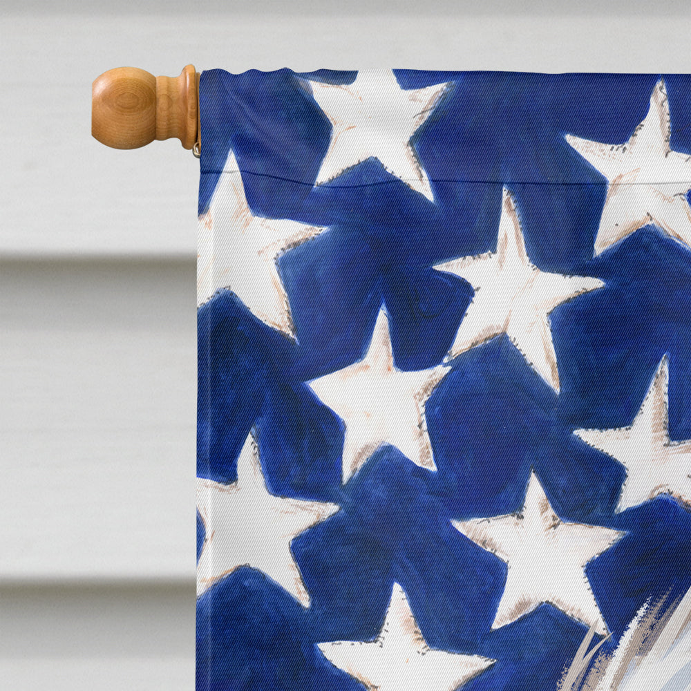 Shih Tzu Dog American Flag House Flag 28x40 Porch Sleeve Pole Decorative Outside Yard Banner Artwork Wall Hanging, Polyester