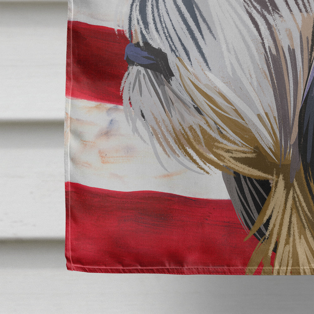 Shih Tzu Dog American Flag House Flag 28x40 Porch Sleeve Pole Decorative Outside Yard Banner Artwork Wall Hanging, Polyester
