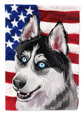 Siberian Husky Dog American Flag House Flag 28x40 Porch Sleeve Pole Decorative Outside Yard Banner Artwork Wall Hanging, Polyester