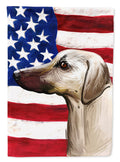 Sloughi Dog American Flag House Flag 28x40 Porch Sleeve Pole Decorative Outside Yard Banner Artwork Wall Hanging, Polyester