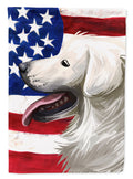 Slovak Cuvac Dog American Flag House Flag 28x40 Porch Sleeve Pole Decorative Outside Yard Banner Artwork Wall Hanging, Polyester