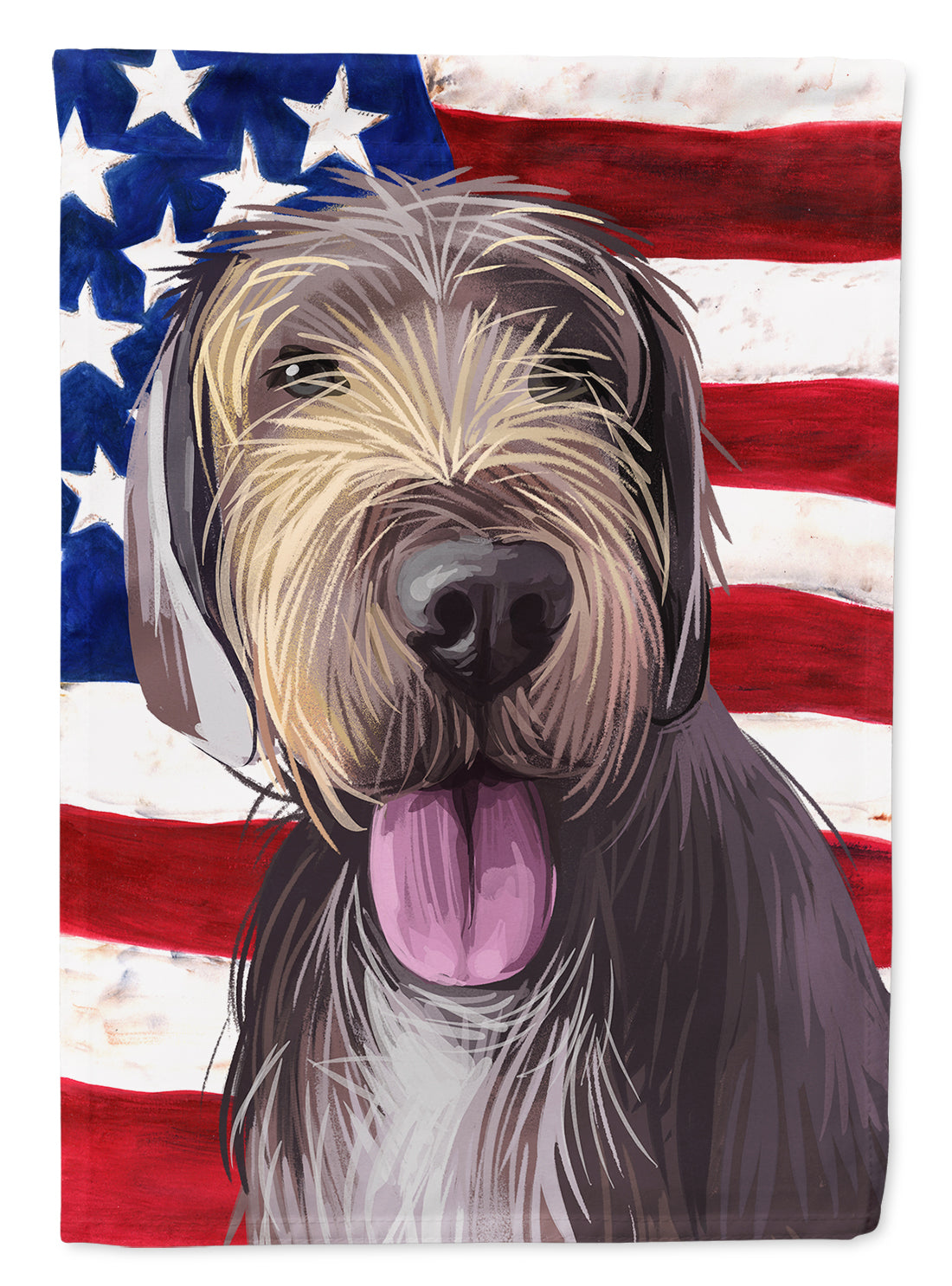 Slovak Rough-haired Pointer American Flag House Flag 28x40 Porch Sleeve Pole Decorative Outside Yard Banner Artwork Wall Hanging, Polyester