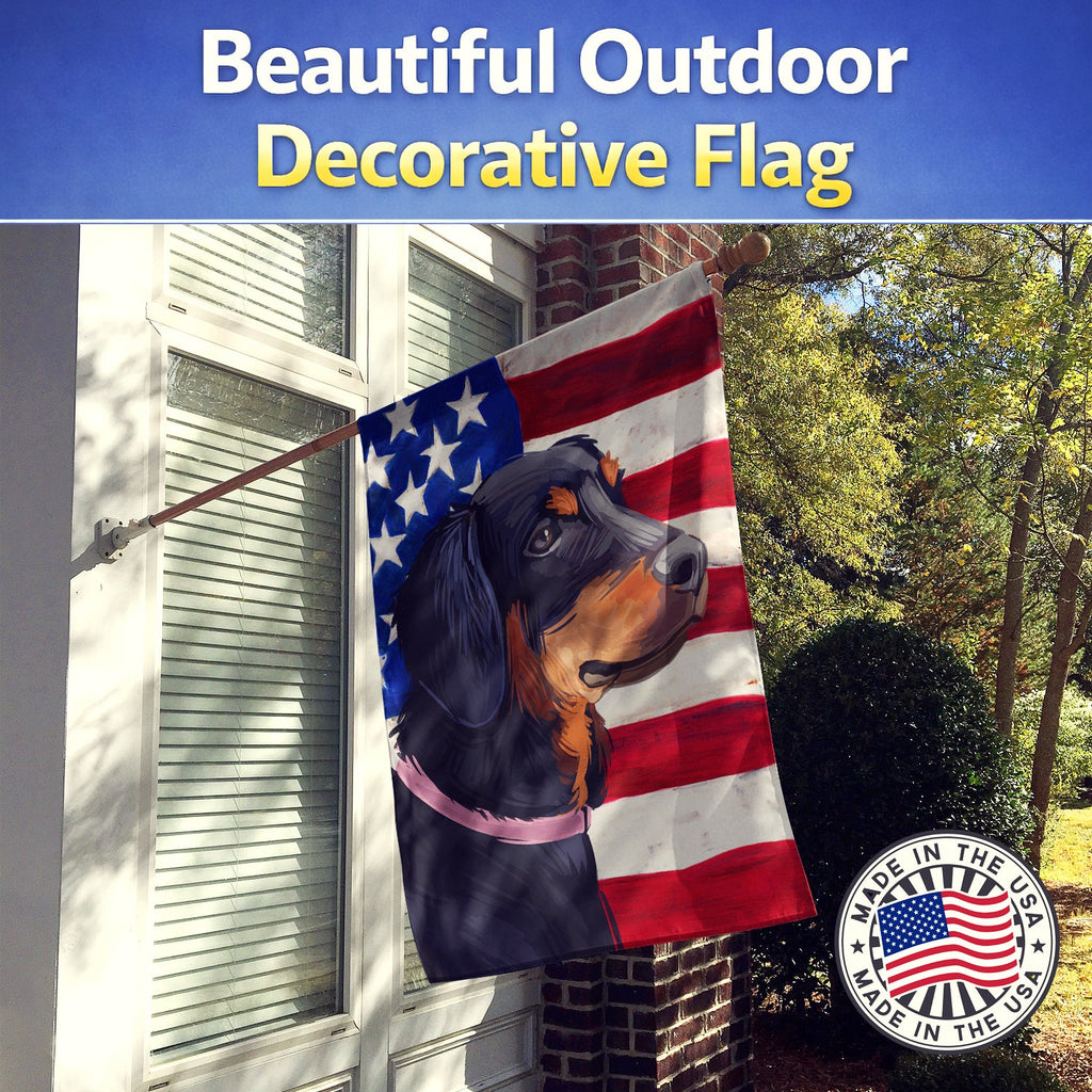 Slovensky Kopov American Flag House Flag 28x40 Porch Sleeve Pole Decorative Outside Yard Banner Artwork Wall Hanging, Polyester