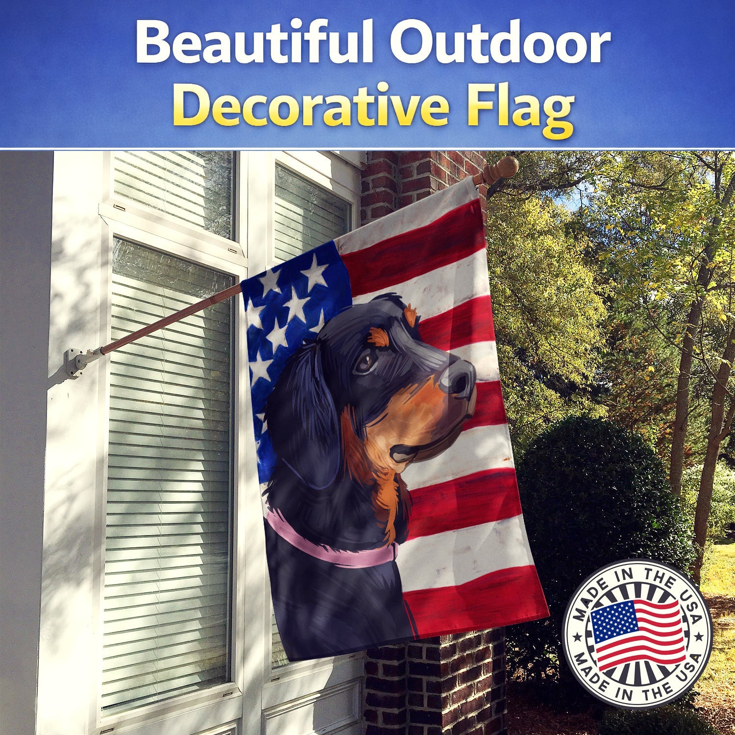 Slovensky Kopov American Flag House Flag 28x40 Porch Sleeve Pole Decorative Outside Yard Banner Artwork Wall Hanging, Polyester