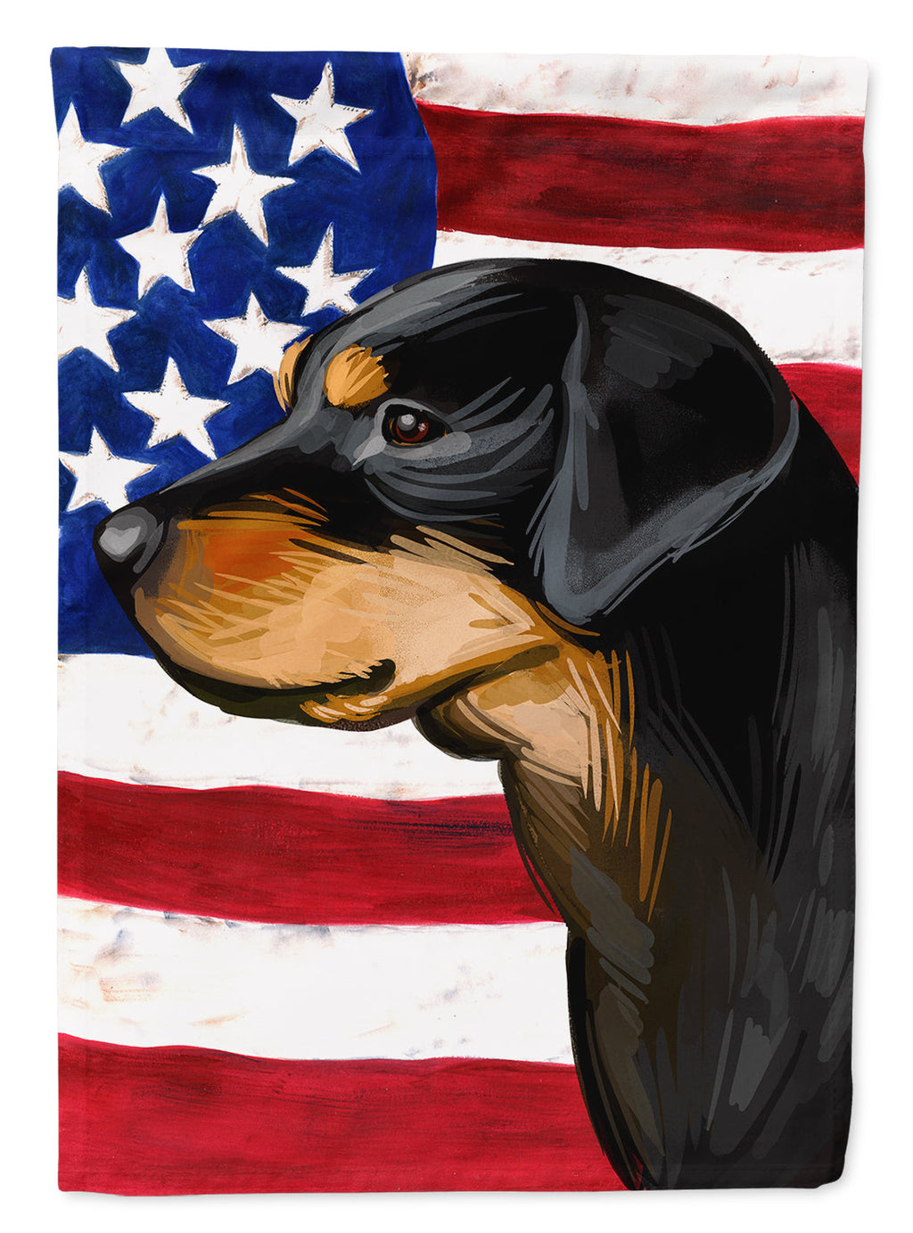 Smaland Hound Dog American Flag House Flag 28x40 Porch Sleeve Pole Decorative Outside Yard Banner Artwork Wall Hanging, Polyester