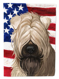 Soft-Coated Wheaten Terrier American Flag House Flag 28x40 Porch Sleeve Pole Decorative Outside Yard Banner Artwork Wall Hanging, Polyester