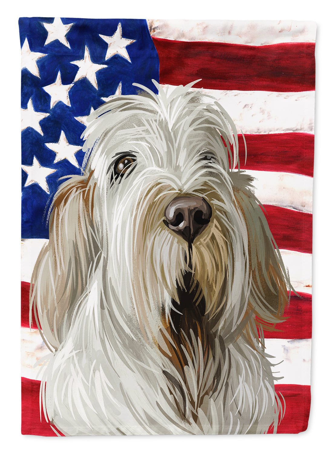 Spinone Italiano Dog American Flag House Flag 28x40 Porch Sleeve Pole Decorative Outside Yard Banner Artwork Wall Hanging, Polyester