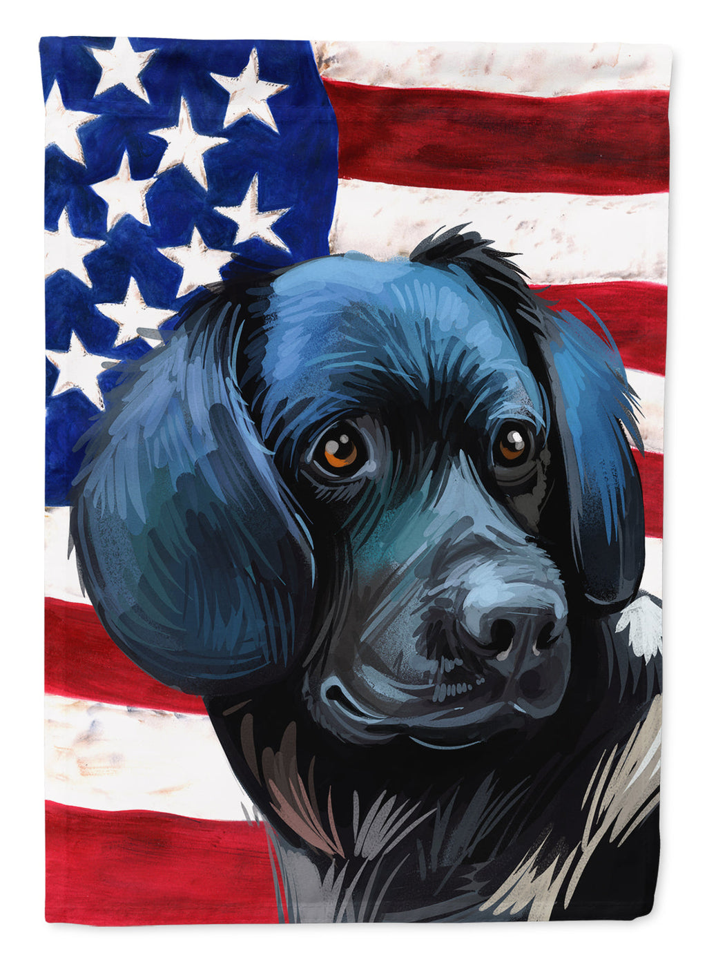 Stabyhoun Dog American Flag House Flag 28x40 Porch Sleeve Pole Decorative Outside Yard Banner Artwork Wall Hanging, Polyester