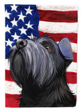 Standard Schnauzer Black American Flag House Flag 28x40 Porch Sleeve Pole Decorative Outside Yard Banner Artwork Wall Hanging, Polyester