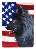 Swedish Lapphund Dog American Flag House Flag 28x40 Porch Sleeve Pole Decorative Outside Yard Banner Artwork Wall Hanging, Polyester