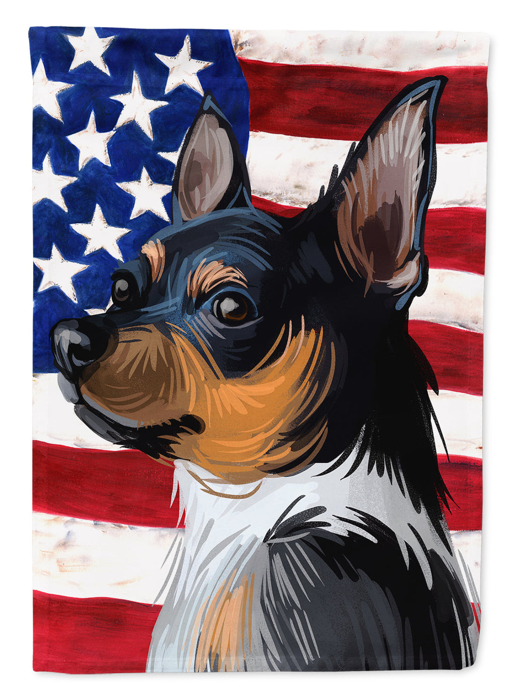 Teddy Roosevelt Terrier American Flag House Flag 28x40 Porch Sleeve Pole Decorative Outside Yard Banner Artwork Wall Hanging, Polyester
