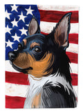 Teddy Roosevelt Terrier American Flag House Flag 28x40 Porch Sleeve Pole Decorative Outside Yard Banner Artwork Wall Hanging, Polyester