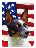 Tenterfield Terrier American Flag House Flag 28x40 Porch Sleeve Pole Decorative Outside Yard Banner Artwork Wall Hanging, Polyester