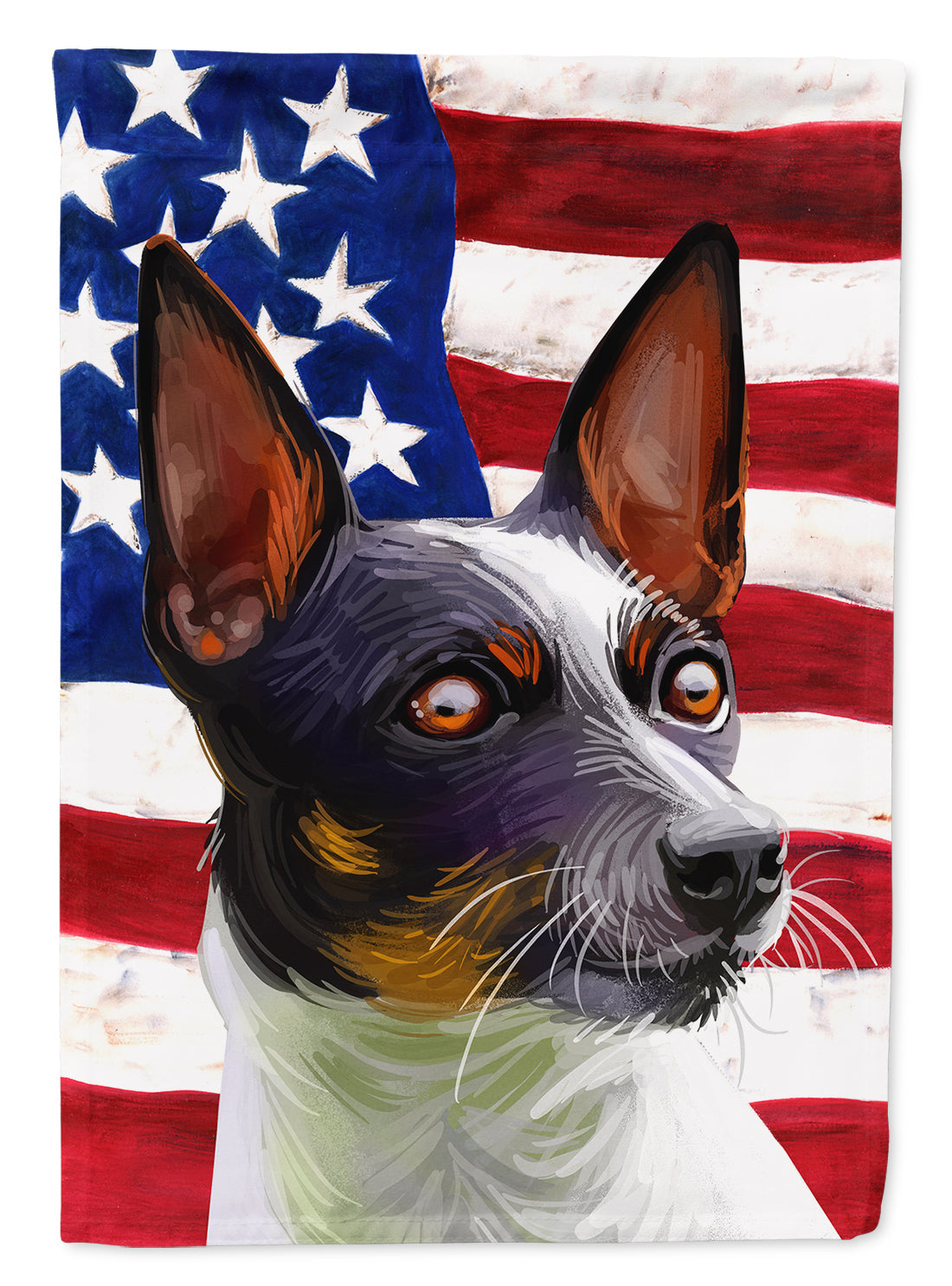 Tenterfield Terrier American Flag House Flag 28x40 Porch Sleeve Pole Decorative Outside Yard Banner Artwork Wall Hanging, Polyester